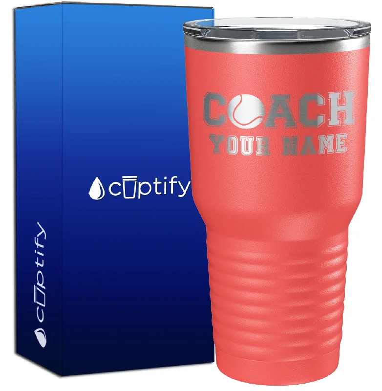 Eco-conscious recycled cup-Personalized Coach Tennis 30oz Coach Tumbler