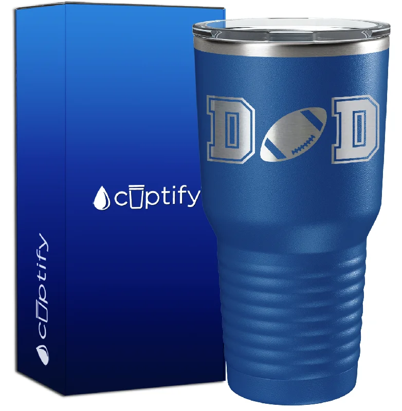 Travel-friendly foldable cup-Dad Football 30oz Football Tumbler