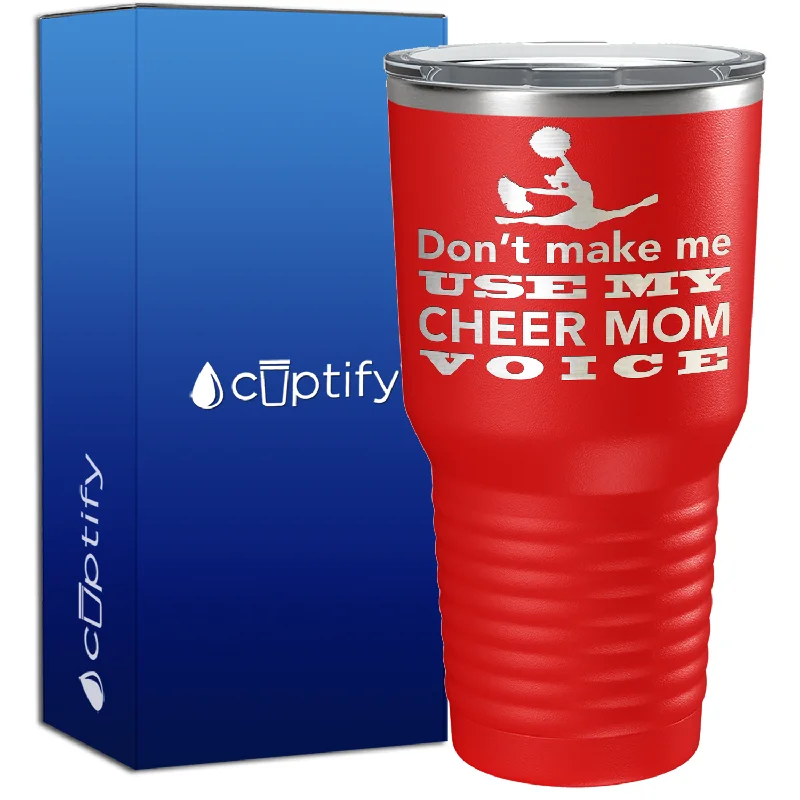 Marble effect ceramic mug-Don't Make me use my Cheer Mom Voice 30oz Cheer Tumbler