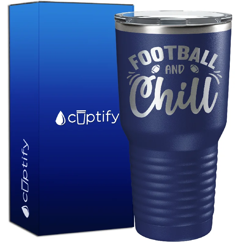 Transparent acrylic tumbler-Football and Chill 30oz Football Tumbler