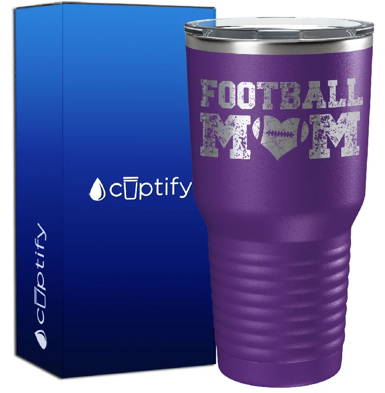 Retro enamel camping cup-Football Mom Distressed 30oz Football Tumbler