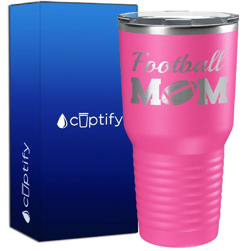 Heat-resistant borosilicate glass cup-Football Mom with Ball 30oz Football Tumbler