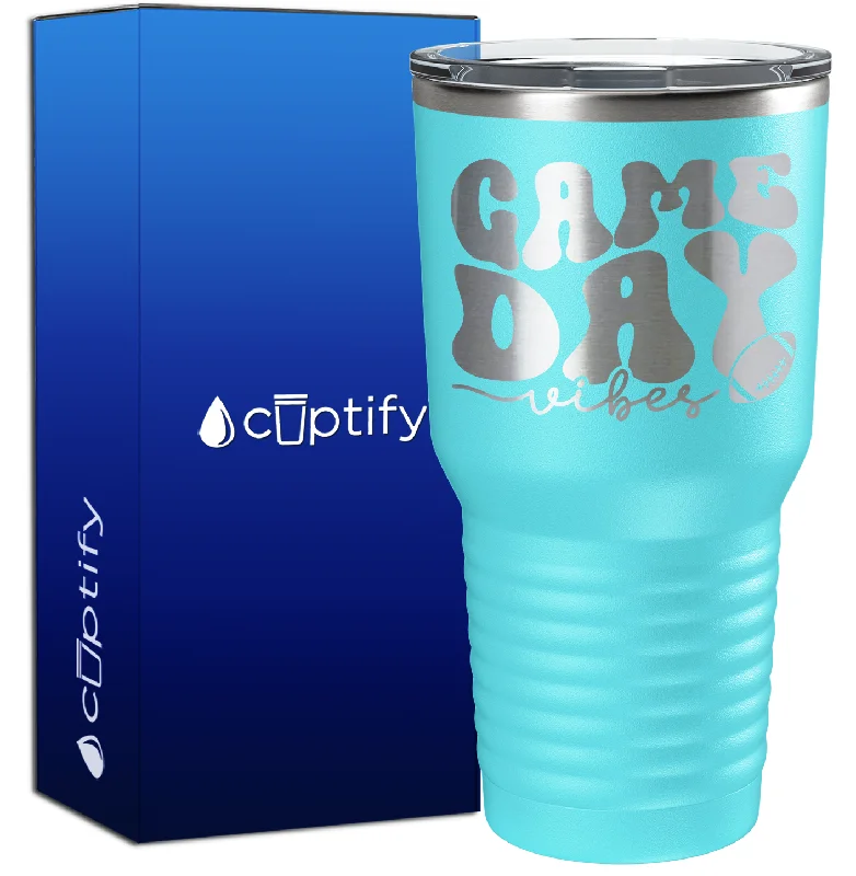 BPA-free plastic juice cup-Game Day Vibes Football 30oz Football Tumbler