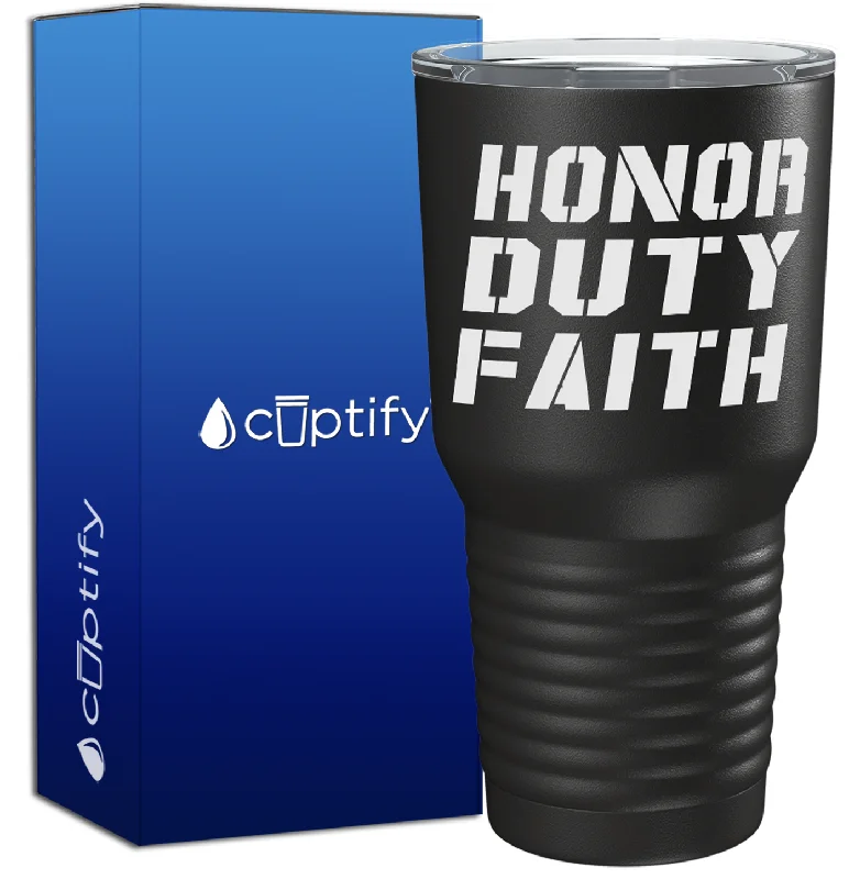 Durable melamine drinking cup-Honor Duty Faith on Black 30oz Police Tumbler