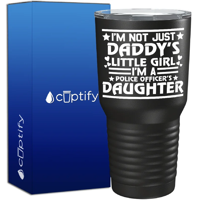 Vintage tin drinking cup-I'm Not just Daddy's Little Girl on Black 30oz Police Tumbler