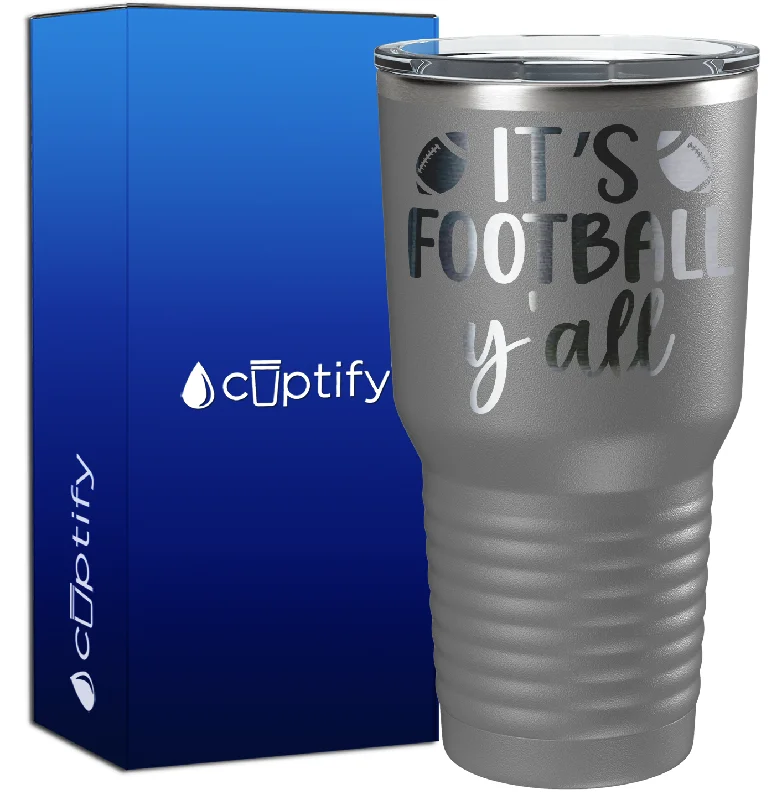 Eco-friendly wheat straw cup-It's Football Y'all 30oz Football Tumbler