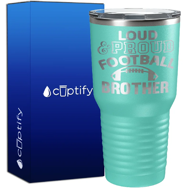 Leak-proof kids sippy cup-Loud and Proud Football Brother 30oz Football Tumbler