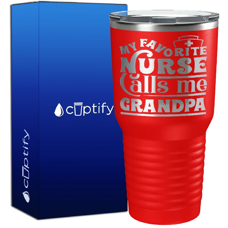 Sleek matte finish tumbler-My Favorite Nurse Calls Me Grandpa 30oz Nurse Tumbler