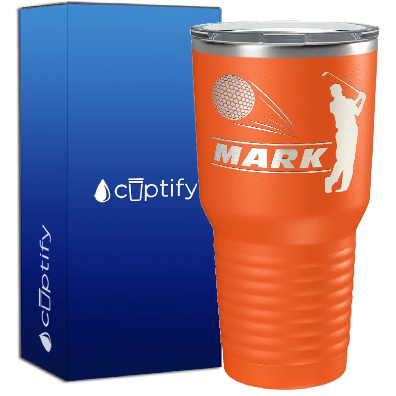 Double-walled glass tumbler-Personalized Golfer 30oz Golf Tumbler